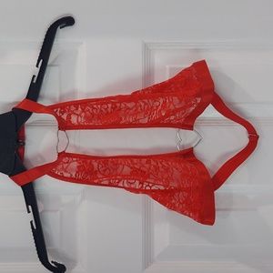 Hearts and Red lace Bralette